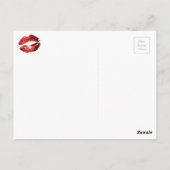 Makeup Artist Red Lips op zwart Briefkaart (Achterkant)