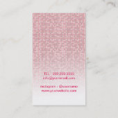 Makeup Artist Red Lips roze Silver Glitter Visitekaartje (Achterkant)