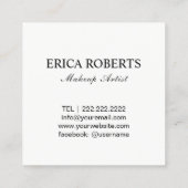 Makeup Artist Red Lips Salon Modern Stripes Uniek Vierkante Visitekaartje (Achterkant)