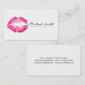 Makeup Artist Red Lips Visitekaartje (Voorkant / Achterkant)