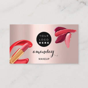 Makeup Artist Red Lipstick, aangepaste foto QR-cod Visitekaartje