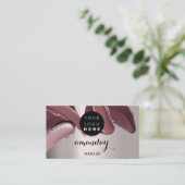 Makeup Artist Red Lipstick Foto QR Code Blush Visitekaartje (Staand voorkant)