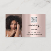Makeup Artist Red Lipstick Foto QR Code Gloss Visitekaartje (Achterkant)