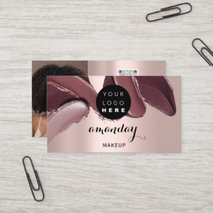 Makeup Artist Red Lipstick Foto QR Code Gloss Visitekaartje