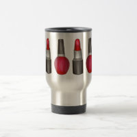 Makeup Artist Red Lipstick Nail Poolse schoonheid