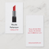 Makeup Artist Red Lipstick Visitekaartje (Voorkant / Achterkant)