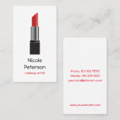Makeup Artist Red Lipstick Visitekaartje (Voorkant / Achterkant)