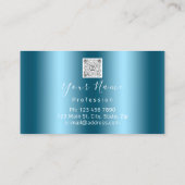 Makeup Artist Roos Blauwgroen Licht QR Code Logo Visitekaartje (Achterkant)