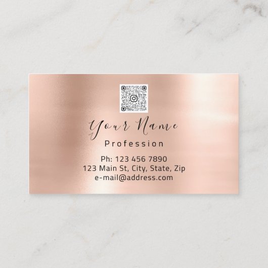 Makeup Artist Roos Blush Lips Logo QR Code Logo Visitekaartje (Achterkant)