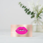 Makeup Artist Roos Blush Lips Logo QR Code Logo Visitekaartje (Staand voorkant)