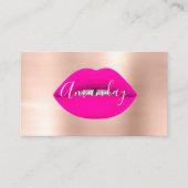 Makeup Artist Roos Blush Lips Logo QR Code Logo Visitekaartje (Voorkant)