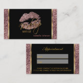 Makeup Artist Roos Glitter Appointment Afsprakenkaartje (Voorkant / Achterkant)