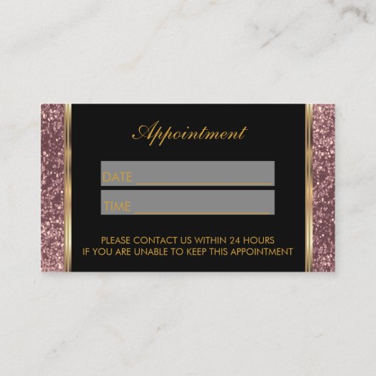 Makeup Artist Roos Glitter Appointment Afsprakenkaartje (Achterkant)