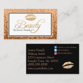 Makeup Artist Roos Gold Beauty Lips Visitekaartje (Voorkant / Achterkant)