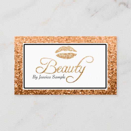 Makeup Artist Roos Gold Beauty Lips Visitekaartje (Voorkant)