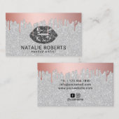 Makeup Artist Roos Gold Drift zwarte lips Silver Visitekaartje (Voorkant / Achterkant)