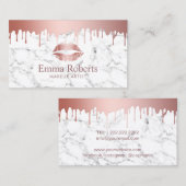 Makeup Artist Roos Gold drijft marmer Beauty Salon Visitekaartje (Voorkant / Achterkant)