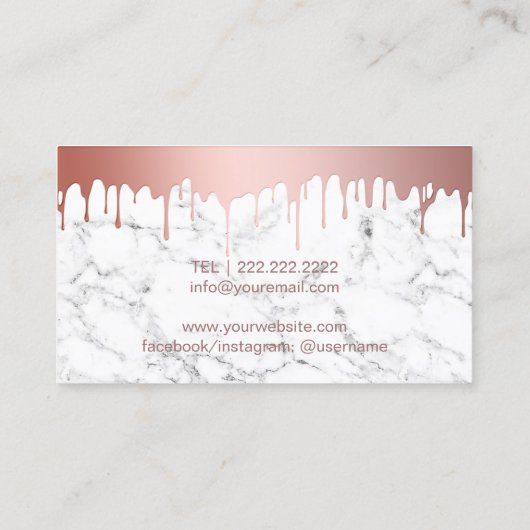 Makeup Artist Roos Gold drijft marmer Beauty Salon Visitekaartje (Achterkant)