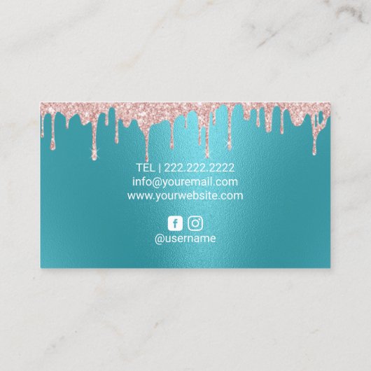 Makeup Artist Roos Gold Drives Lips Turquoise Salo Visitekaartje (Achterkant)