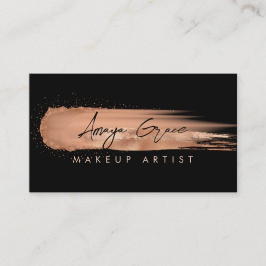 Makeup Artist Roos Gold en Black Visitekaartje (Voorkant)