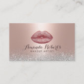 Makeup Artist Roos Gold Glam Lips Silver Glitter Visitekaartje (Voorkant)