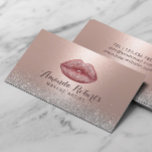 Makeup Artist Roos Gold Glam Lips Silver Glitter Visitekaartje<br><div class="desc">Makeup Artist Roos Gold Glam Lips Silver Glitter Salon Visitekaartjes.</div>