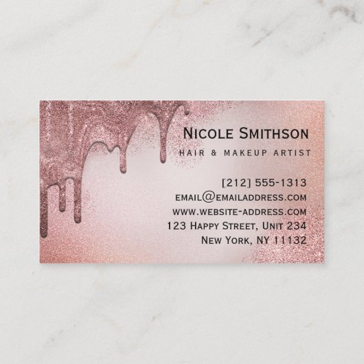 Makeup Artist Roos Gold Glitter Glam Visitekaartje (Achterkant)