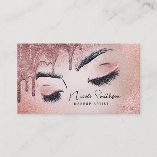 Makeup Artist Roos Gold Glitter Glam Visitekaartje (Voorkant)