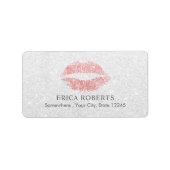 Makeup Artist Roos Gold Glitter Lips Beauty Salon Etiket (Voorkant)