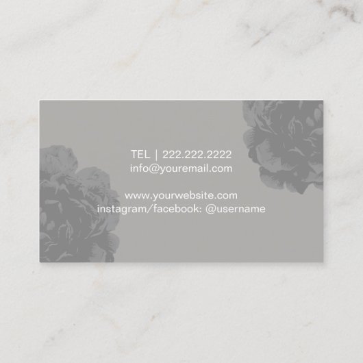 Makeup Artist Roos Gold Glitter Lips Black Floral Visitekaartje (Achterkant)