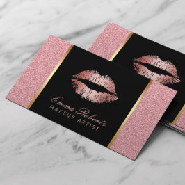 Makeup Artist Roos Gold Glitter Lips Moderne Salon Visitekaartje