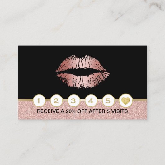 Makeup Artist Roos Gold Glitter Lips Salon Loyalty (Voorkant)