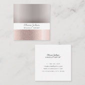 Makeup Artist Roos Gold Grey Girly Vierkante Visitekaartje (Voorkant / Achterkant)