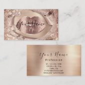 Makeup Artist Roos Gold Kiss Lips Glitter Visitekaartje (Voorkant / Achterkant)
