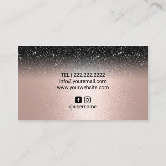 Makeup Artist Roos Gold Lips Black Glitter Salon Visitekaartje (Achterkant)