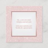 Makeup Artist Roos Gold Lips Blush Pink Glitter Vierkante Visitekaartje (Achterkant)