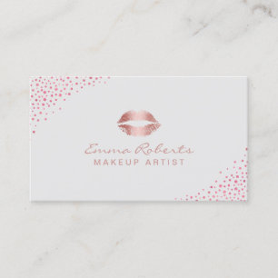 Makeup Artist Roos Gold Lips Confetti Beauty Salon Visitekaartje