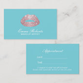 Makeup Artist Roos Gold Lips Egg Blue Appointing Afsprakenkaartje (Voorkant / Achterkant)