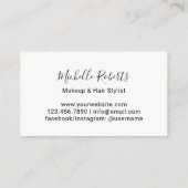 Makeup Artist Roos Gold Lips Elegant Typografie Visitekaartje (Achterkant)