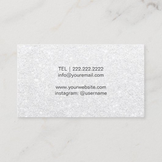 Makeup Artist Roos Gold Lips Elegant White Glitter Visitekaartje (Achterkant)