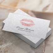 Makeup Artist Roos Gold Lips Elegant White Glitter Visitekaartje