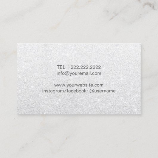 Makeup Artist Roos Gold Lips Elegant White Glitter Visitekaartje (Achterkant)