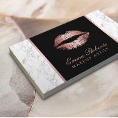Makeup Artist Roos Gold Lips Elegant White Marble Visitekaartje