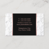 Makeup Artist Roos Gold Lips Elegant White Marble Visitekaartje (Achterkant)