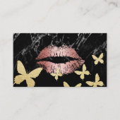 Makeup Artist Roos Gold Lips & Gold Butterflies Visitekaartje (Voorkant)