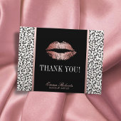 Makeup Artist Roos Gold Lips Leopard Briefkaart