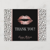 Makeup Artist Roos Gold Lips Leopard Briefkaart (Voorkant)