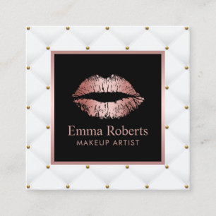Makeup Artist Roos Gold Lips Luxury Beauty Salon Vierkante Visitekaartje