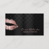 Makeup Artist Roos Gold Lips Luxury Black Salon Visitekaartje (Voorkant)
