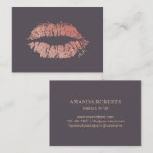 Makeup Artist Roos Gold Lips Paars Salon Visitekaartje (Voorkant / Achterkant)